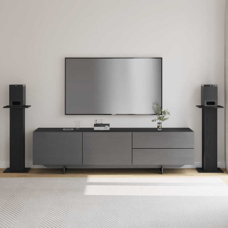 TV, Audio-Video si Foto - Audio profesionale - Stative - Suporturi pentru difuzoare 2 buc Negre Fag 30x30x80 cm Lemn prelucrat - Infinity.ro