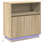 Casa si Gradina - Mobilier - Comode si corpuri - Comode - Bufet cu LED Stejar Sonoma 71x34,5x75 cm Lemn compozit - Infinity.ro