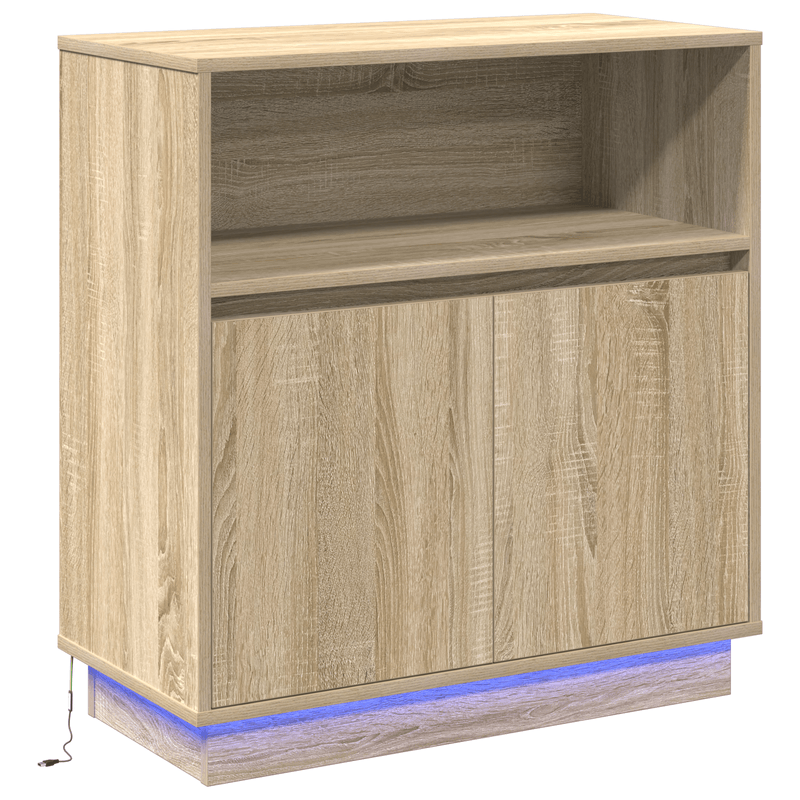 Casa si Gradina - Mobilier - Comode si corpuri - Comode - Bufet cu LED Stejar Sonoma 71x34,5x75 cm Lemn compozit - Infinity.ro