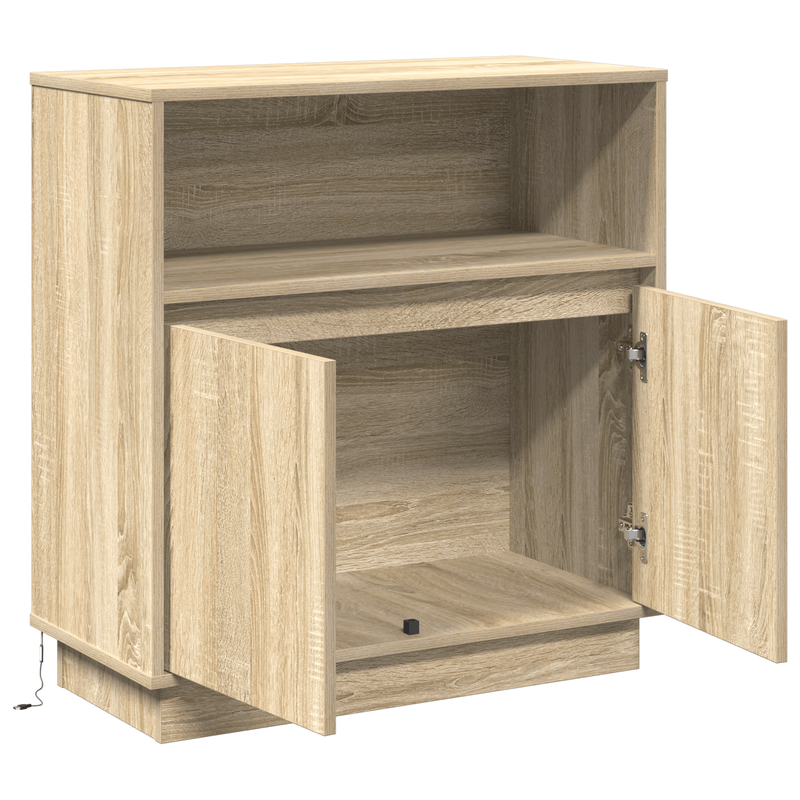 Casa si Gradina - Mobilier - Comode si corpuri - Comode - Bufet cu LED Stejar Sonoma 71x34,5x75 cm Lemn compozit - Infinity.ro