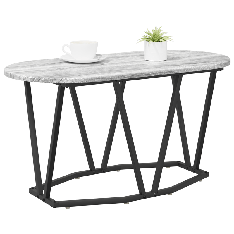 Casa si Gradina - Mobilier - Mese si birouri - Masute de cafea - Masa de cafea gri Sonoma - 80x40x40.5 cm, facuta din lemn prelucrat si metal - Infinity.ro
