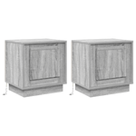 Casa si Gradina - Mobilier - Comode si corpuri - Noptiere - Noptiera cu lumini LED 2 buc Gri Sonoma 44x34,5x45 cm - Infinity.ro