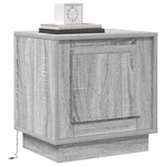 Casa si Gradina - Mobilier - Comode si corpuri - Noptiere - Noptiera cu lumini LED 2 buc Gri Sonoma 44x34,5x45 cm - Infinity.ro