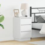 Casa si Gradina - Mobilier - Comode si corpuri - Noptiere - Noptiera cu LED Alb 39x34.5x65 cm Lemn prelucrat - Infinity.ro