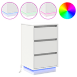 Casa si Gradina - Mobilier - Comode si corpuri - Noptiere - Noptiera cu LED Alb 39x34.5x65 cm Lemn prelucrat - Infinity.ro