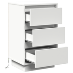 Casa si Gradina - Mobilier - Comode si corpuri - Noptiere - Noptiera cu LED Alb 39x34.5x65 cm Lemn prelucrat - Infinity.ro