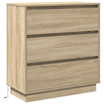 Casa si Gradina - Mobilier - Comode si corpuri - Noptiere - Noptiera cu LED, stejar sonoma, 71x34,5x75 cm, lemn prelucrat - Infinity.ro