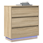 Casa si Gradina - Mobilier - Comode si corpuri - Noptiere - Noptiera cu LED, stejar sonoma, 71x34,5x75 cm, lemn prelucrat - Infinity.ro
