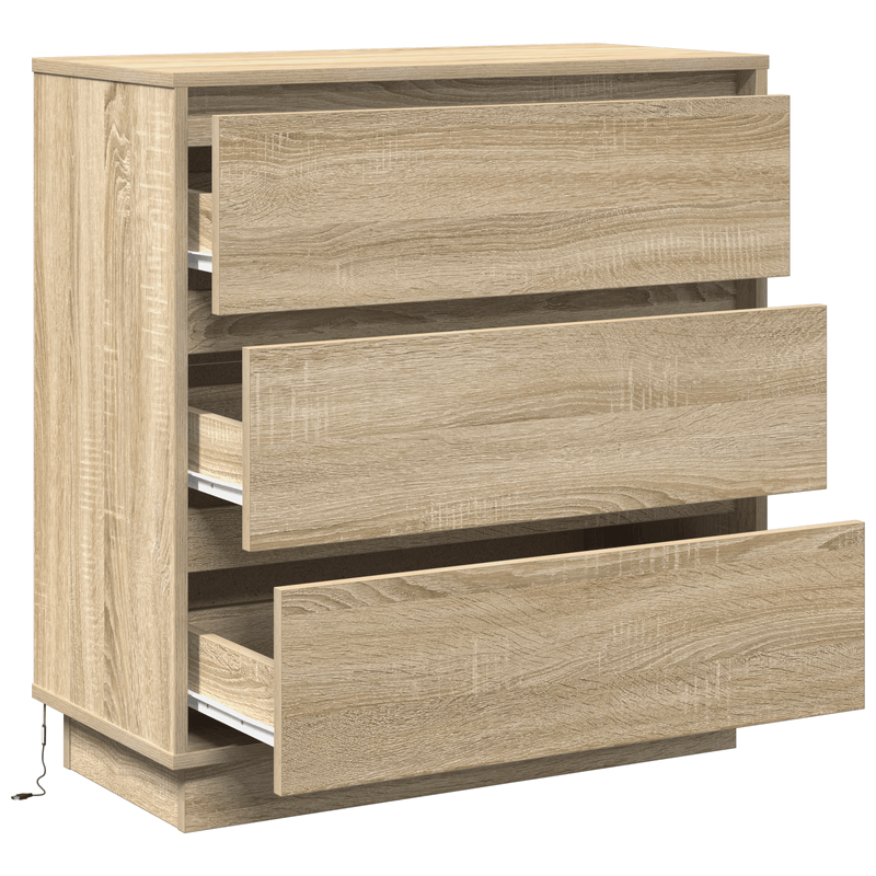 Casa si Gradina - Mobilier - Comode si corpuri - Noptiere - Noptiera cu LED, stejar sonoma, 71x34,5x75 cm, lemn prelucrat - Infinity.ro
