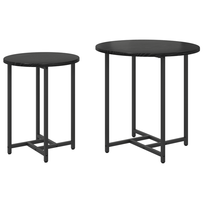 Casa si Gradina - Mobilier - Mese si birouri - Mese living - Set mese laterale, 2 buc., stejar negru, lemn si metal - Infinity.ro