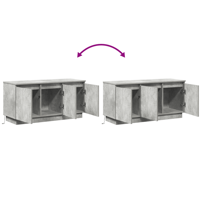 Casa si Gradina - Mobilier - Comode si corpuri - Comode - Dulap TV Gri Beton 100x38x49 cm Lemn ingineresc - Infinity.ro