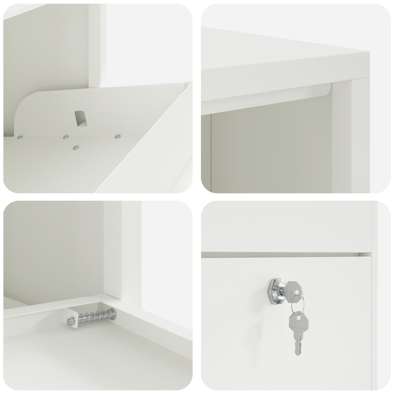 Casa si Gradina - Constructii - Depozitare, transport si protectie - Cutii postale - Cutie de Pachete Alba 44x22x82 cm Otel - Infinity.ro