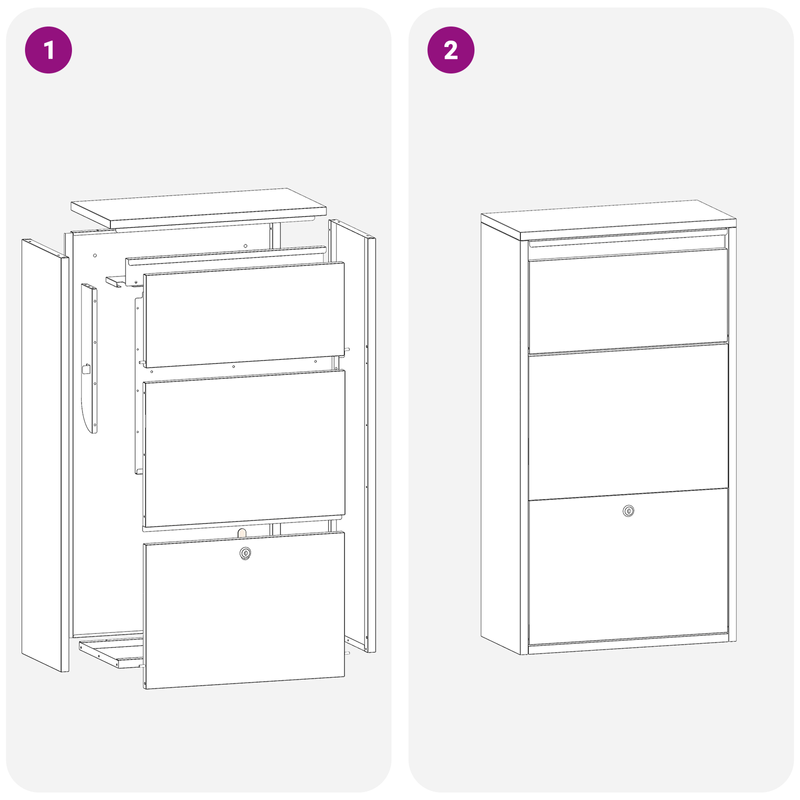 Casa si Gradina - Constructii - Depozitare, transport si protectie - Cutii postale - Cutie de Pachete Alba 44x22x82 cm Otel - Infinity.ro