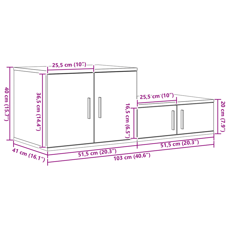 Casa si Gradina - Mobilier - Comode si corpuri - Noptiere - Dulap depozitare, gri sonoma, 103x41x40 cm, lemn prelucrat - Infinity.ro