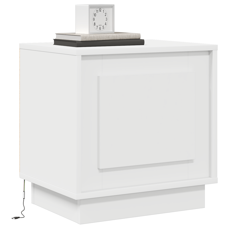 Casa si Gradina - Mobilier - Comode si corpuri - Noptiere - noptiera cu LED-uri Albe 44x34,5x45 cm - Infinity.ro