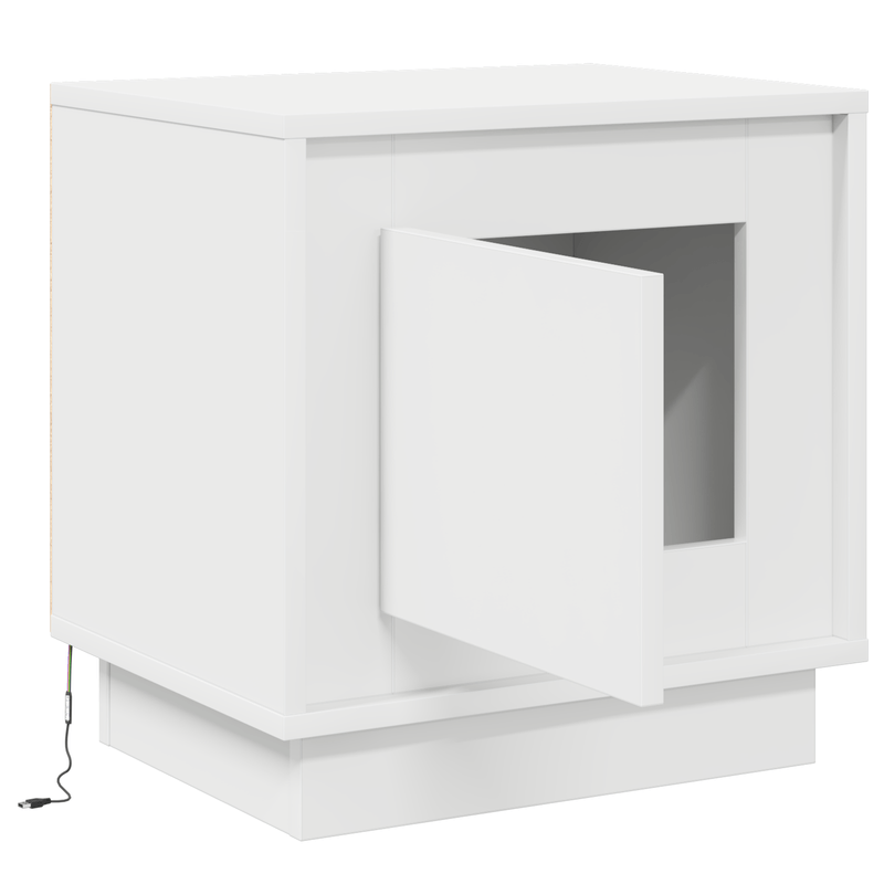 Casa si Gradina - Mobilier - Comode si corpuri - Noptiere - noptiera cu LED-uri Albe 44x34,5x45 cm - Infinity.ro