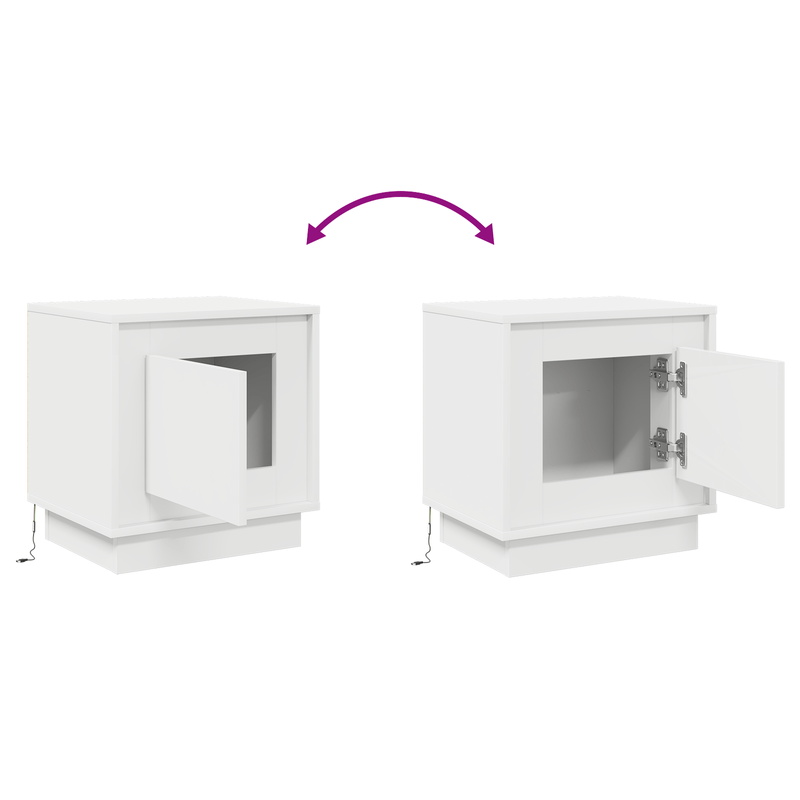 Casa si Gradina - Mobilier - Comode si corpuri - Noptiere - noptiera cu LED-uri Albe 44x34,5x45 cm - Infinity.ro