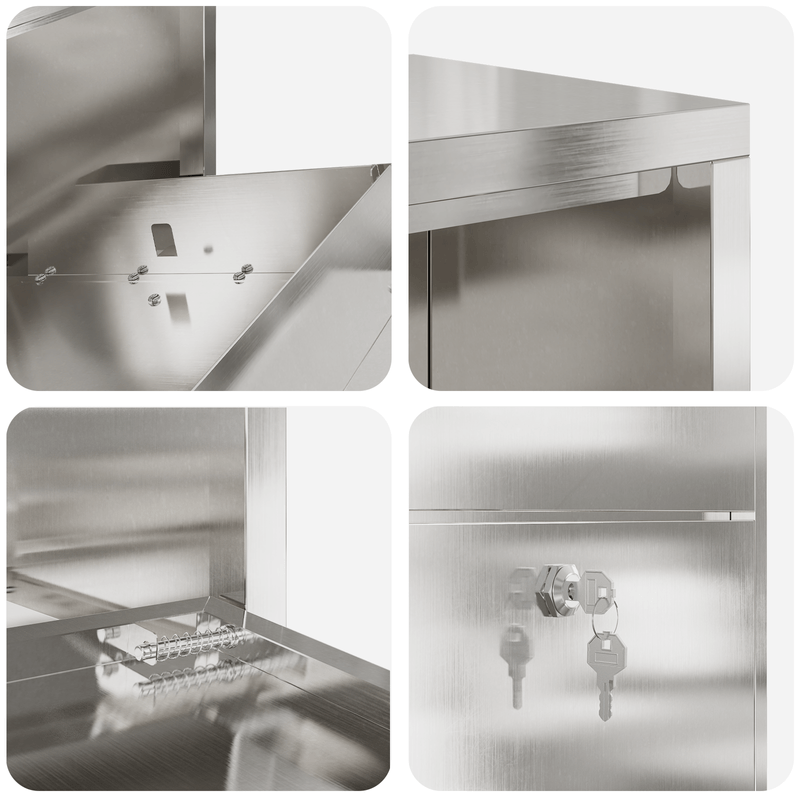 Casa si Gradina - Constructii - Depozitare, transport si protectie - Cutii postale - Cutie pentru Colet 44x22x82 cm Otel Inoxidabil - Infinity.ro