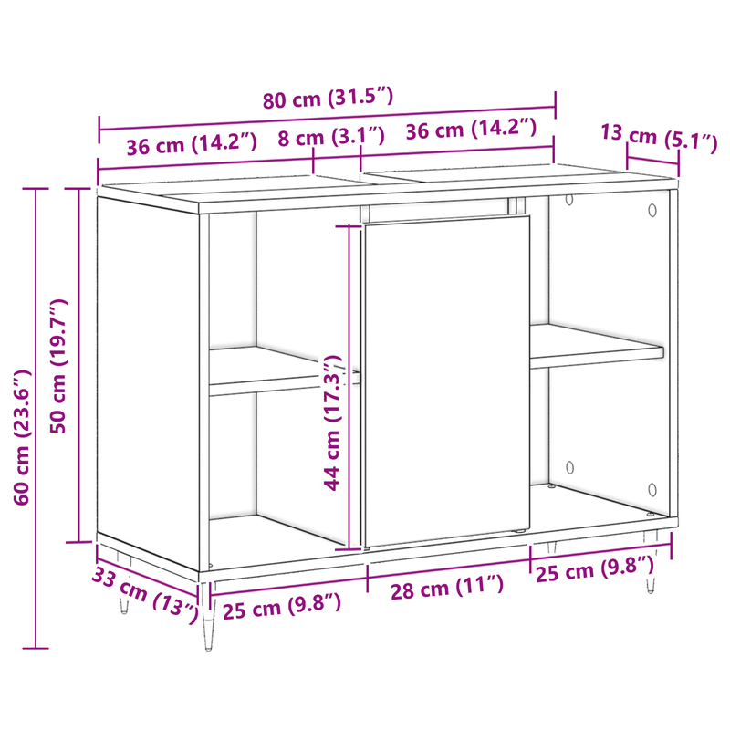 Casa si Gradina - Mobilier - Mobilier baie - Corpuri baie - Vanitate Rustic pentru Baie Lemn Vechi Lemn Solid Medie - Infinity.ro