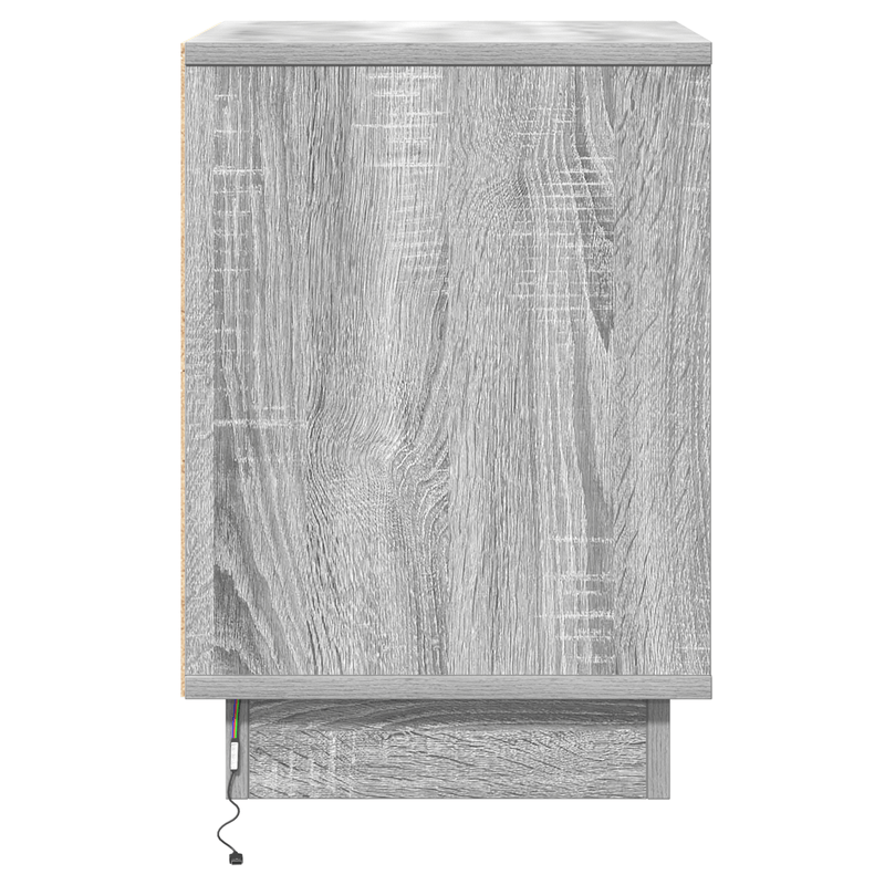 Casa si Gradina - Mobilier - Comode si corpuri - Noptiere - Cabinet de noptiera cu lumini LED Gri Sonoma 39x34,5x50 cm - Infinity.ro