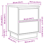 Casa si Gradina - Mobilier - Comode si corpuri - Noptiere - Cabinet de noptiera cu lumini LED Gri Sonoma 39x34,5x50 cm - Infinity.ro