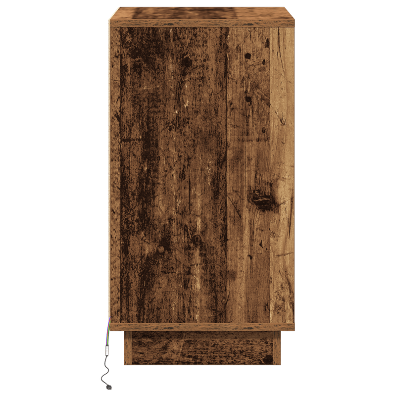 Casa si Gradina - Mobilier - Comode si corpuri - Noptiere - Noptiera cu LED Lemn Vechi 39x34.5x65 cm Lemn prelucrat - Infinity.ro