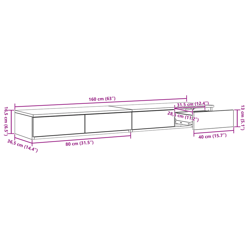 Casa si Gradina - Mobilier - Paturi si accesorii - Accesorii paturi - Sertare de pat, stejar sonoma, 160x36,5x16,5 cm lemn prelucrat - Infinity.ro