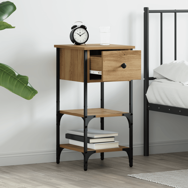 Casa si Gradina - Mobilier - Comode si corpuri - Noptiere - Cabi netele de noptiera 2 bucati Stejar artizanal 34x36x70 cm Lemn compus - Infinity.ro