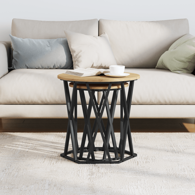 Casa si Gradina - Mobilier - Mese si birouri - Masute de cafea - Mese laterale, 2 buc, stejar artizanal, lemn prelucrat - Infinity.ro