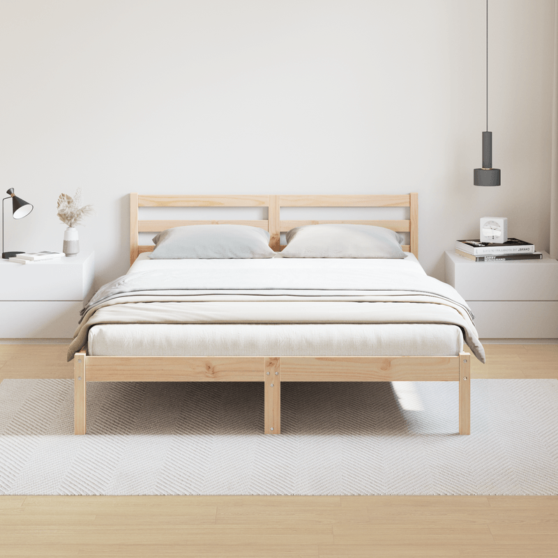 Casa si Gradina - Mobilier - Paturi si accesorii - Paturi - Cadru de pat cu tablie, 140x210 cm, lemn masiv de pin - Infinity.ro