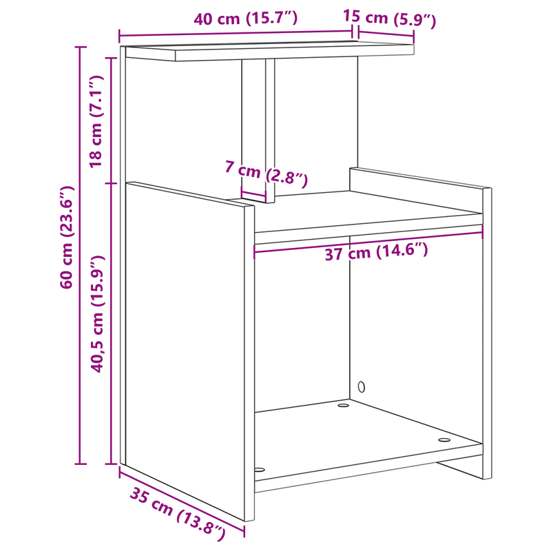 Casa si Gradina - Mobilier - Paturi si accesorii - Accesorii paturi - Cabinete de pat 2 piese Stejar negru 40x35x60 cm Lemn prelucrat - Infinity.ro
