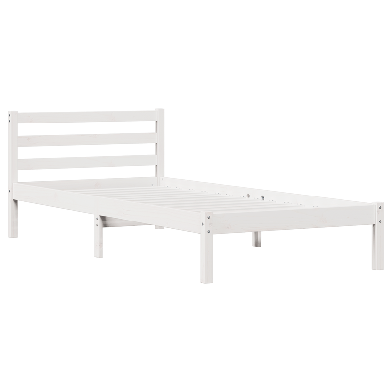 Casa si Gradina - Mobilier - Paturi si accesorii - Paturi - Cadru de pat cu tablie, alb, 90x220 cm, lemn masiv de pin - Infinity.ro