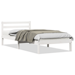 Casa si Gradina - Mobilier - Paturi si accesorii - Paturi - Cadru de pat cu tablie, alb, 90x220 cm, lemn masiv de pin - Infinity.ro