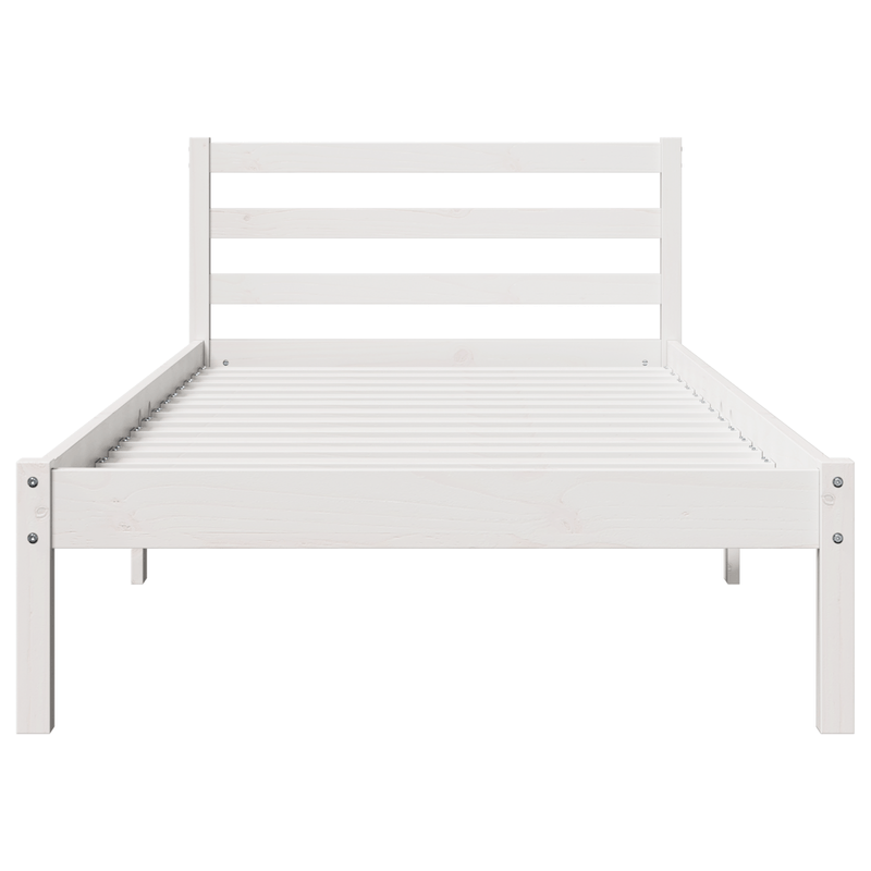 Casa si Gradina - Mobilier - Paturi si accesorii - Paturi - Cadru de pat cu tablie, alb, 90x220 cm, lemn masiv de pin - Infinity.ro