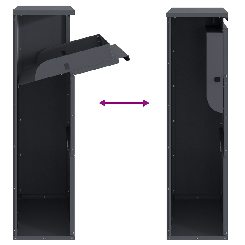 Casa si Gradina - Constructii - Depozitare, transport si protectie - Cutii postale - Cutie postala pentru pachete Antracit 44x22x82 cm Otel - Infinity.ro