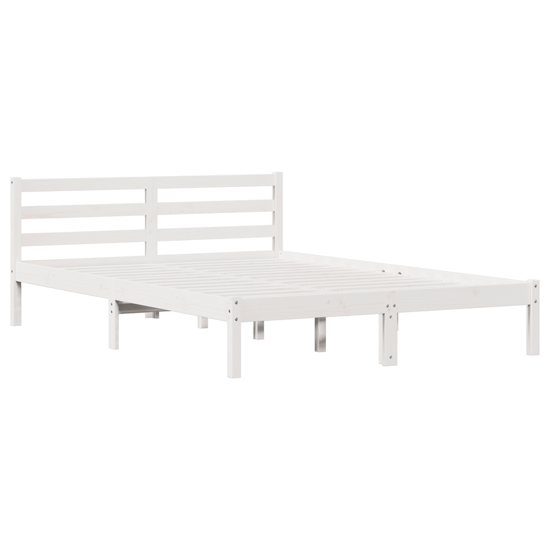 Casa si Gradina - Mobilier - Paturi si accesorii - Paturi - Cadru de pat cu tablie, alb, 140x220 cm, lemn masiv de pin - Infinity.ro
