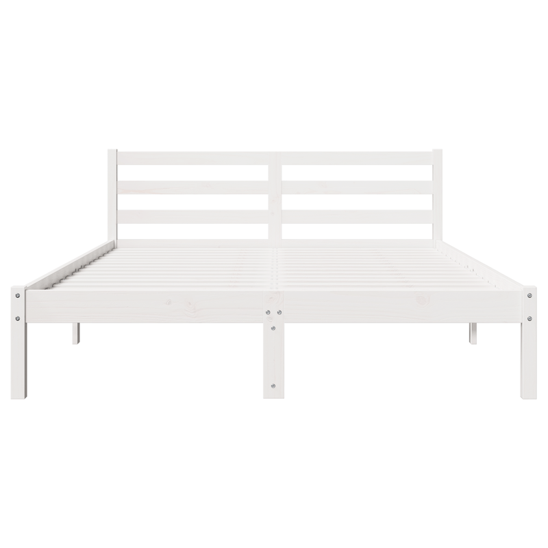 Casa si Gradina - Mobilier - Paturi si accesorii - Paturi - Cadru de pat cu tablie, alb, 140x220 cm, lemn masiv de pin - Infinity.ro