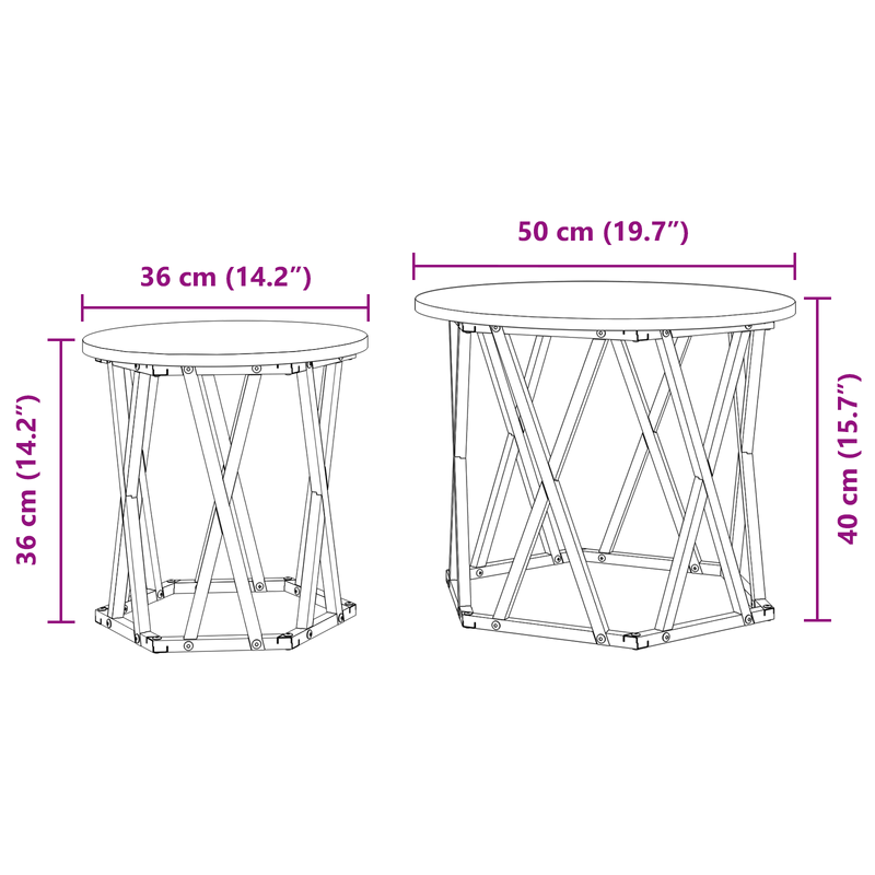Casa si Gradina - Mobilier - Mese si birouri - Masute de cafea - Set mese suprapuse, 2 buc., stejar negru, lemn prelucrat - Infinity.ro