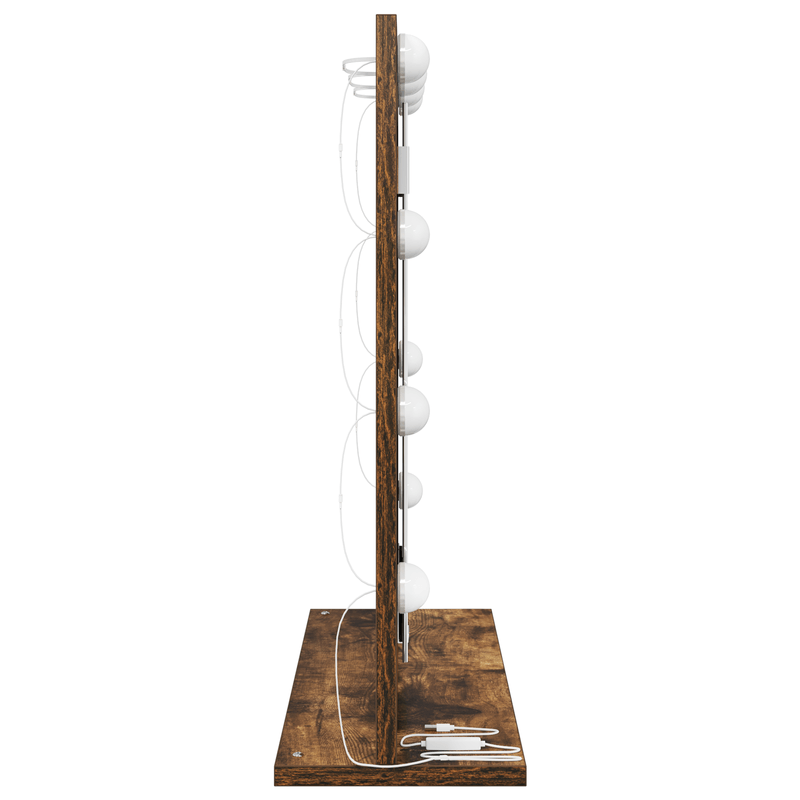 Casa si Gradina - Decoratiuni - Oglinzi - oglinda cu luminile LED, stejar fumuriu 60x55x18 cm - Infinity.ro