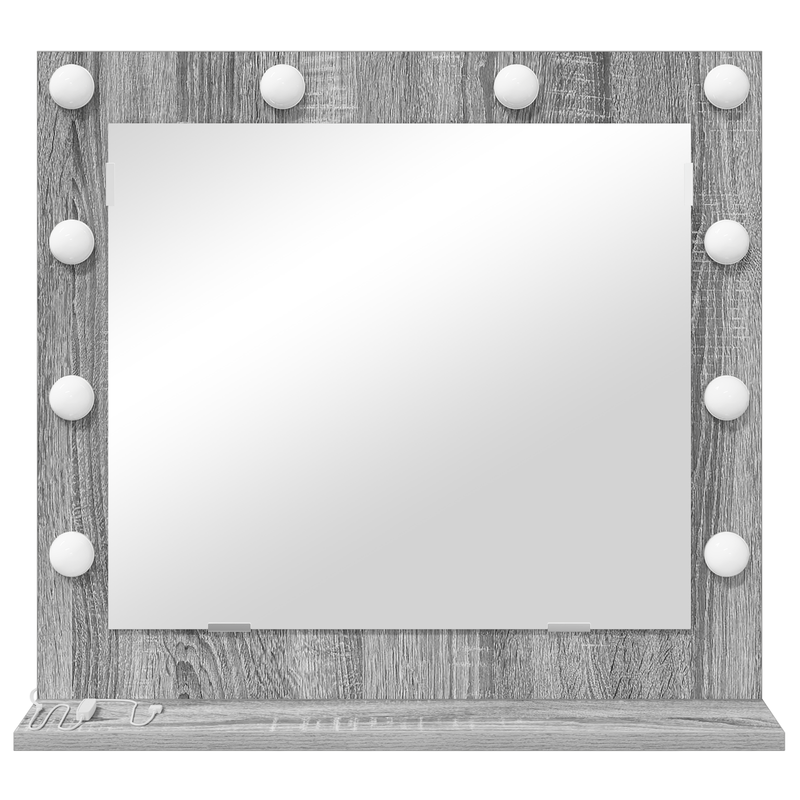Casa si Gradina - Decoratiuni - Oglinzi - Oglinda de toaleta cu lumini LED Gri Sonoma 60x55x18 cm - Infinity.ro