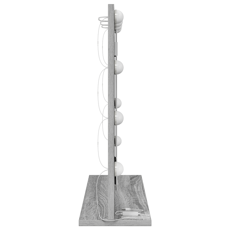 Casa si Gradina - Decoratiuni - Oglinzi - Oglinda de toaleta cu lumini LED Gri Sonoma 60x55x18 cm - Infinity.ro