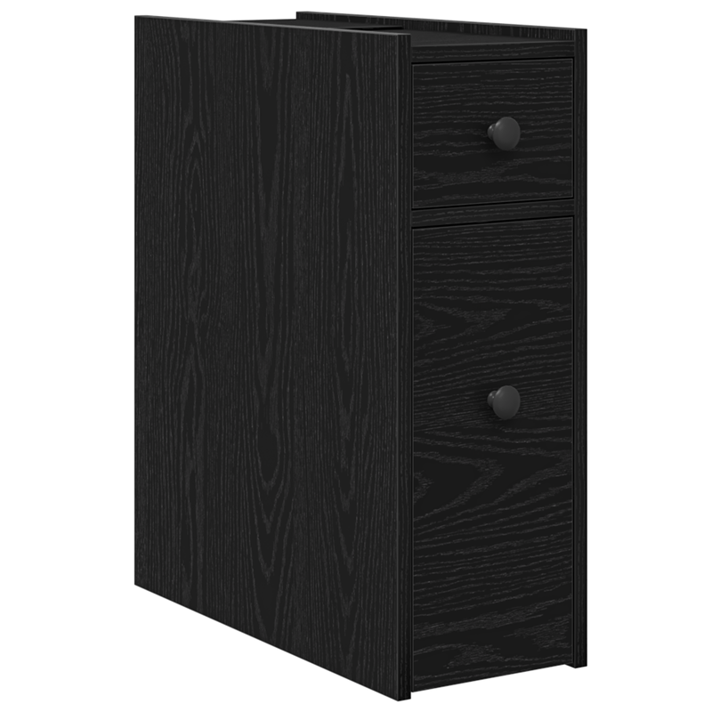 Casa si Gradina - Mobilier - Dulapuri si sifoniere - Dulapuri - Dulap de baie ingust cu roti din stejar negru - Infinity.ro