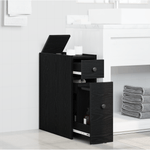 Casa si Gradina - Mobilier - Dulapuri si sifoniere - Dulapuri - Dulap de baie ingust cu roti din stejar negru - Infinity.ro