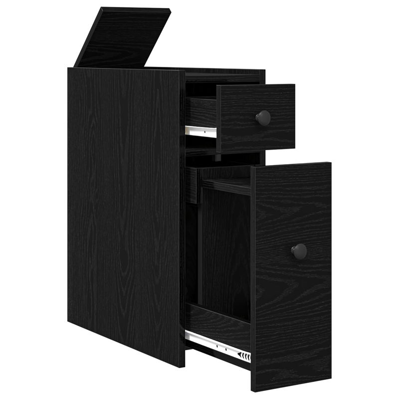 Casa si Gradina - Mobilier - Dulapuri si sifoniere - Dulapuri - Dulap de baie ingust cu roti din stejar negru - Infinity.ro