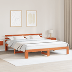 Casa si Gradina - Mobilier - Paturi si accesorii - Paturi - Cadru de pat din lemn de pin Maro cerat Lemn masiv 200 x 200 cm - Infinity.ro