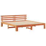 Casa si Gradina - Mobilier - Paturi si accesorii - Paturi - Cadru de pat din lemn de pin Maro cerat Lemn masiv 200 x 200 cm - Infinity.ro