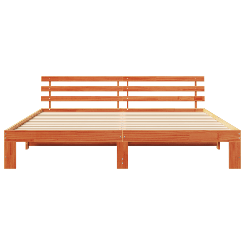 Casa si Gradina - Mobilier - Paturi si accesorii - Paturi - Cadru de pat din lemn de pin Maro cerat Lemn masiv 200 x 200 cm - Infinity.ro