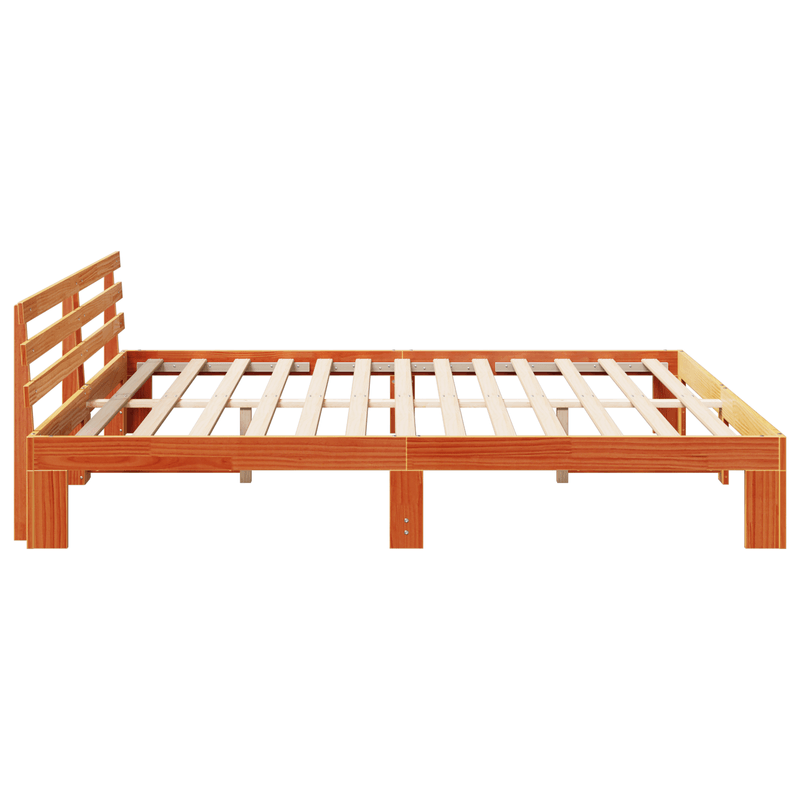 Casa si Gradina - Mobilier - Paturi si accesorii - Paturi - Cadru de pat din lemn de pin Maro cerat Lemn masiv 200 x 200 cm - Infinity.ro