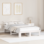 Casa si Gradina - Mobilier - Paturi si accesorii - Paturi - Cadru de Pat Alb din Lemn de Pin Alb Lemn masiv de pin 135 x 190 cm - Infinity.ro