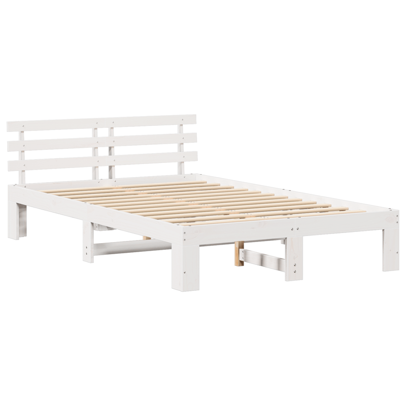 Casa si Gradina - Mobilier - Paturi si accesorii - Paturi - Cadru de Pat Alb din Lemn de Pin Alb Lemn masiv de pin 135 x 190 cm - Infinity.ro